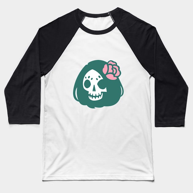 skull girl Baseball T-Shirt by sandangmurah